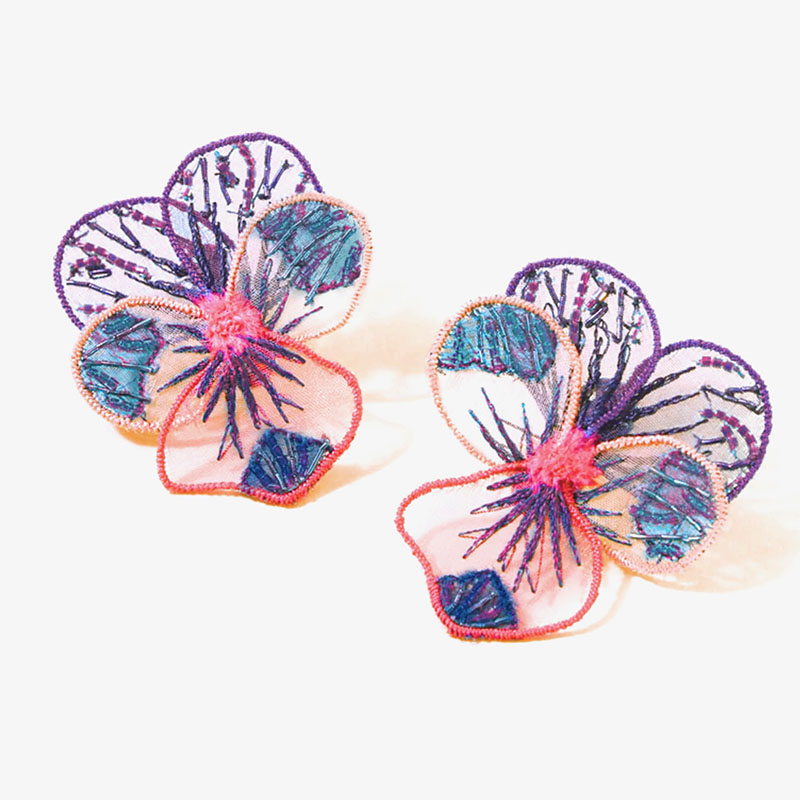 Mignonne Gavigan Rehana Beaded Silk Organza Earrings